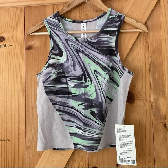 Lululemon Swift Ventilated Running Tank In Paint Glide Warp Multi - Picture 3 of 7